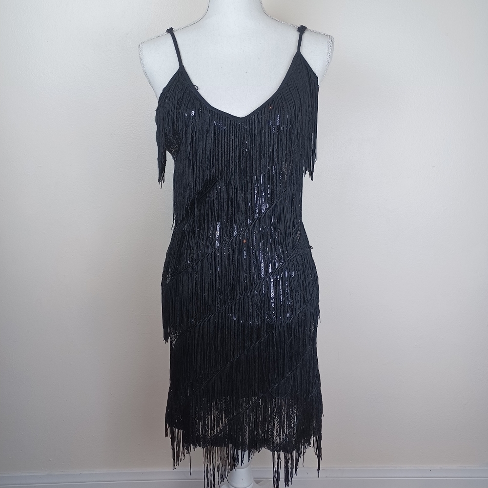 Flapper Sequence Tassle Stretch Dress